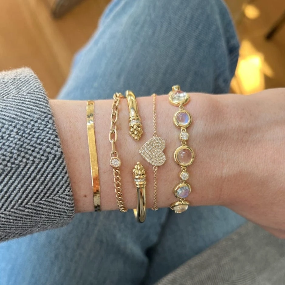 14K Yellow Gold Herringbone Bracelet - Image 2