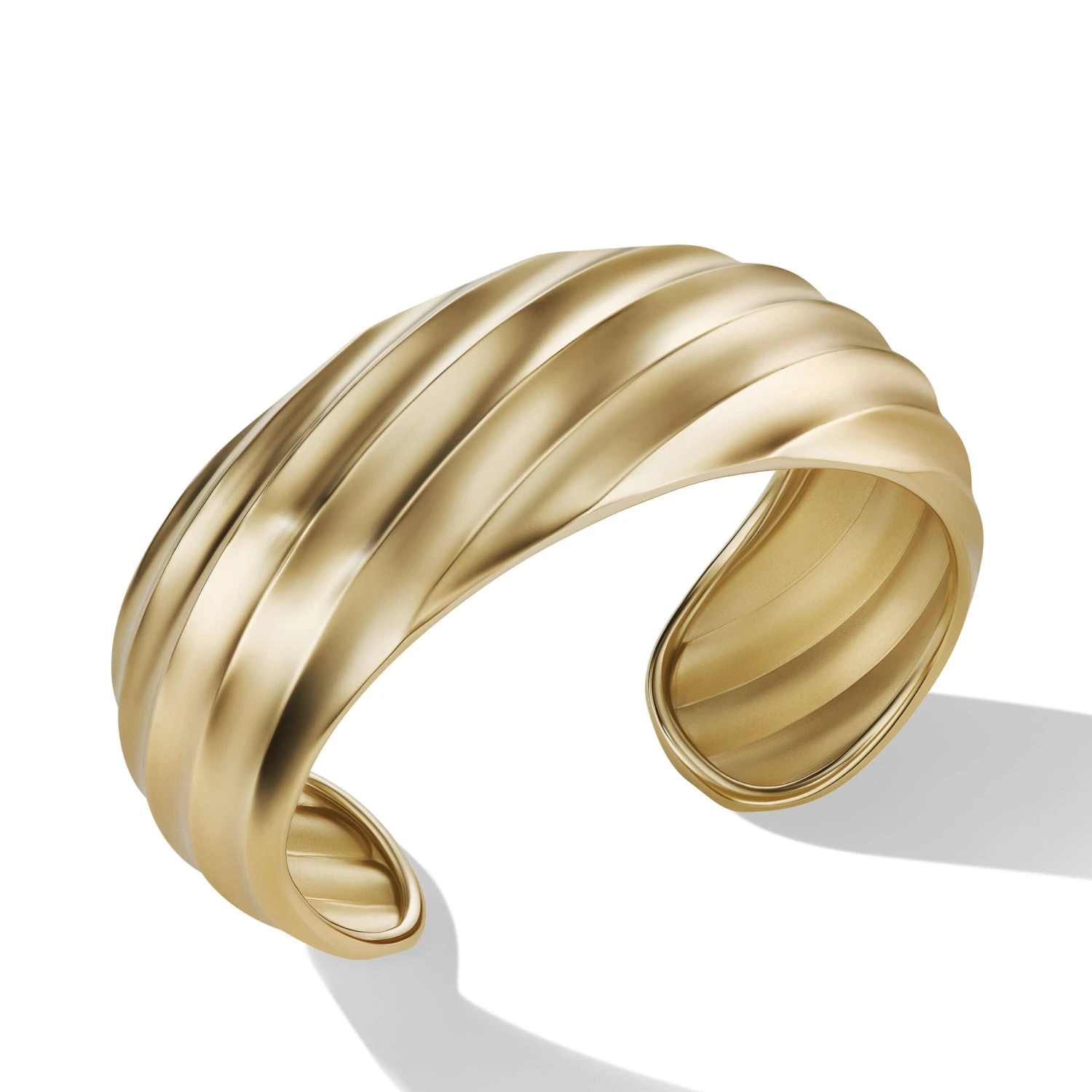 Cable Edge Cuff Bracelet In Recycled 18K Yellow Gold - Image 2