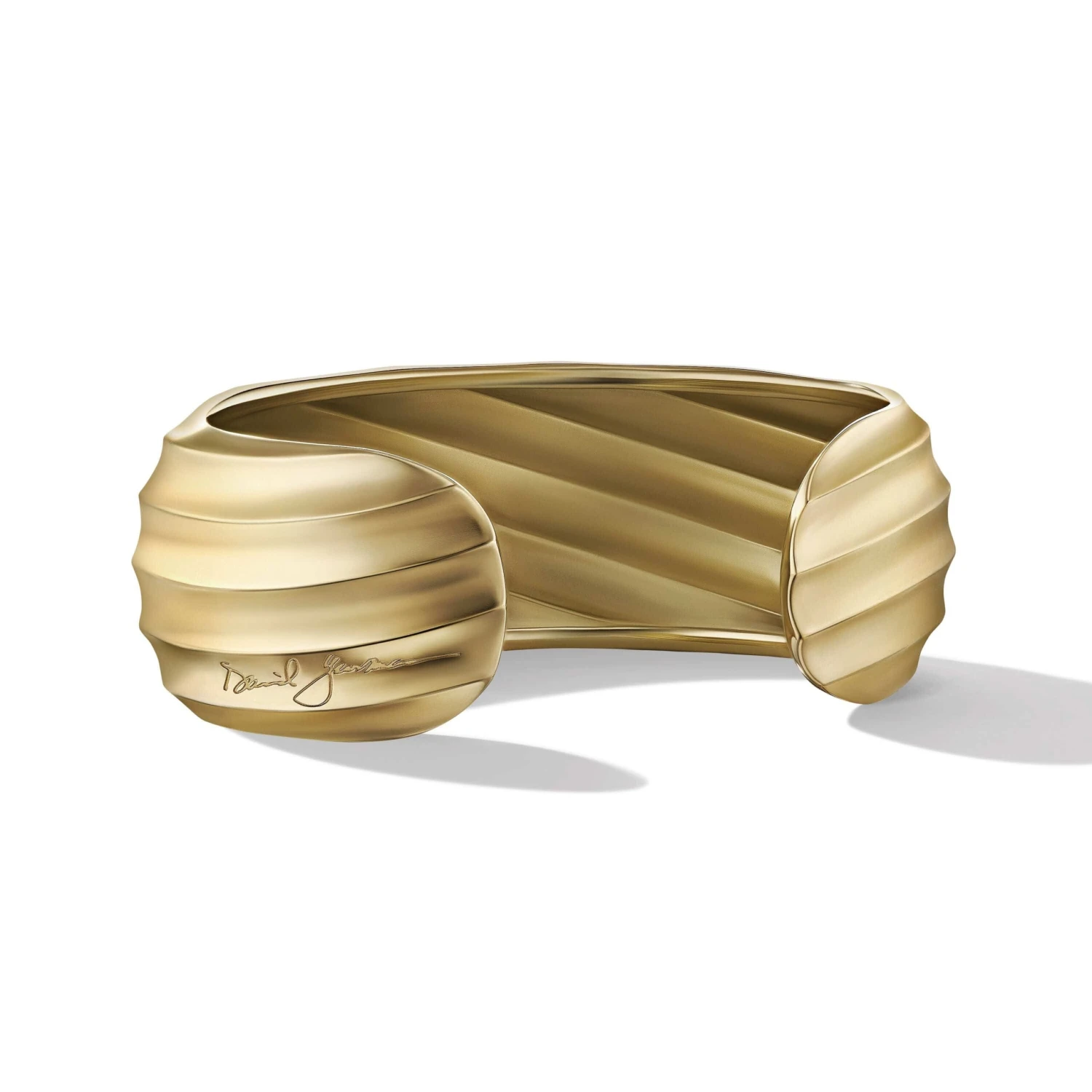 Cable Edge Cuff Bracelet In Recycled 18K Yellow Gold - Image 3