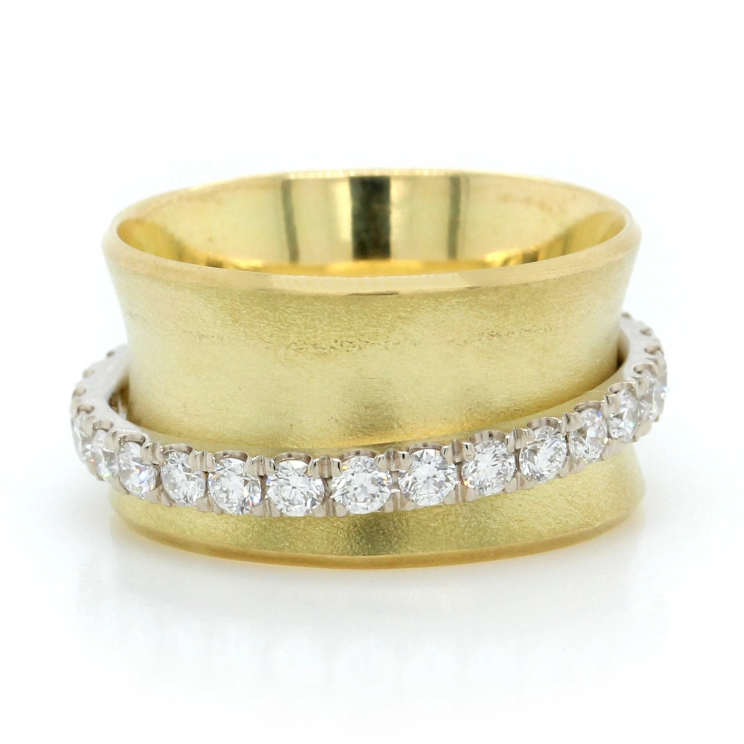 18K Yellow Gold And 14K White Gold Orbit Diamond Band - Image 2