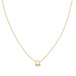 14K Yellow Gold Libra Zodiac Necklace