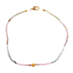 18K Yellow Gold Multi Spinel Beaded Bracelet