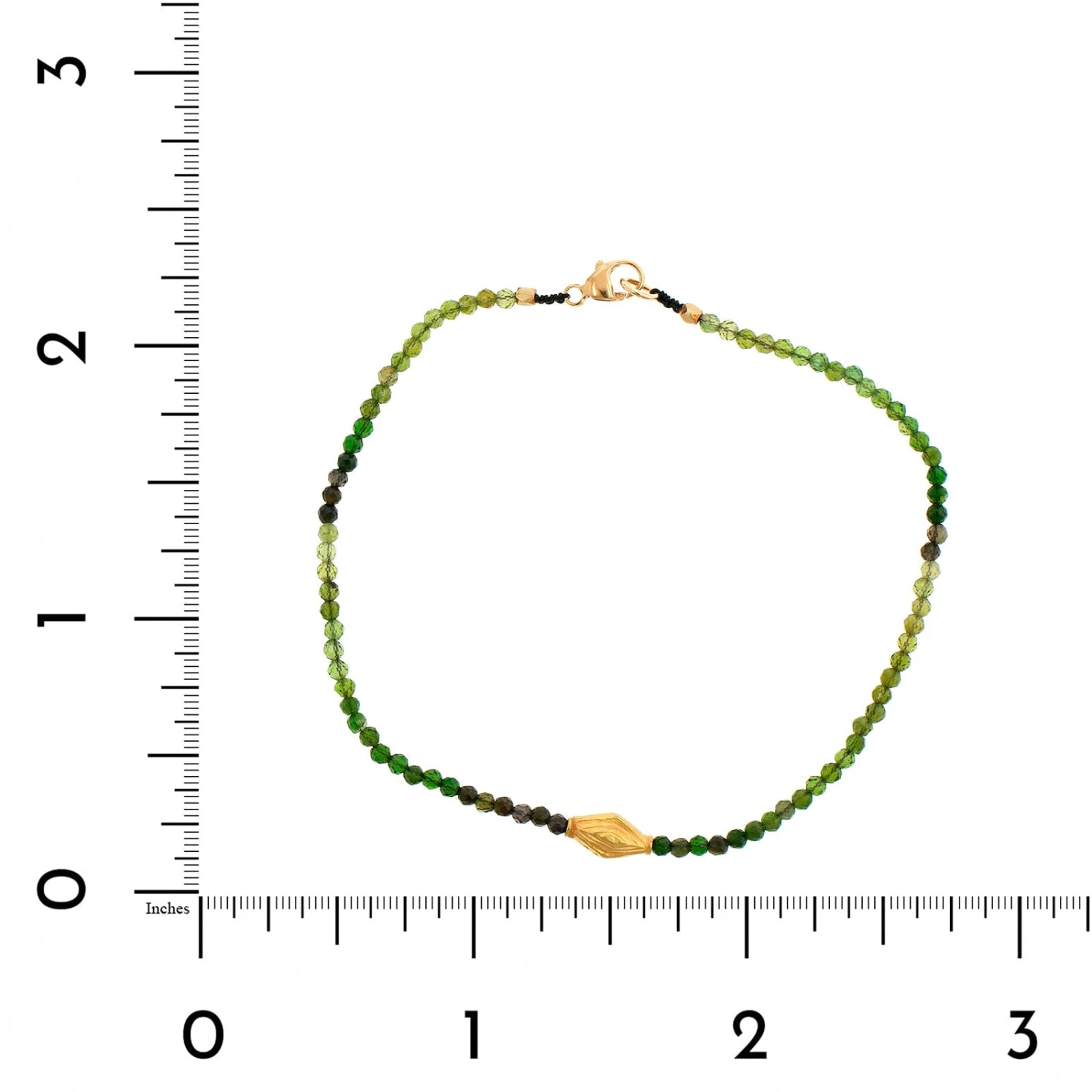 18K Yellow Gold Tourmaline Beaded Bracelet - Image 2