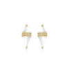 18K Yellow Gold Pietra White Onyx Stud Earrings
