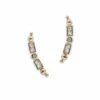 14K Yellow Gold Topaz Climber Earrings