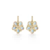 Temple St. Clair 18K Yellow Gold Diamond And Rainbow Moonstone Lunar Flower Drop Earrings