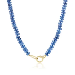 18K Yellow Gold Kyanite Bead Necklace
