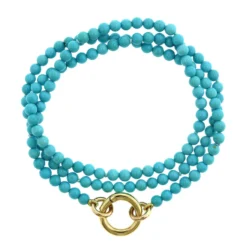 14K Yellow Gold Beaded Coral Wrap Necklace