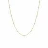 14K Yellow Gold Turquoise Enamel Curb Satellite Chain Necklace