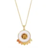 18K Yellow Gold Tourmaline, Sapphire, And White Agate Anna Necklace