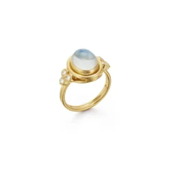 Temple St. Clair 18K Yellow Gold Moonstone Diamond Temple Ring
