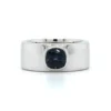 18K White Gold Blue Spinel Wide Ring