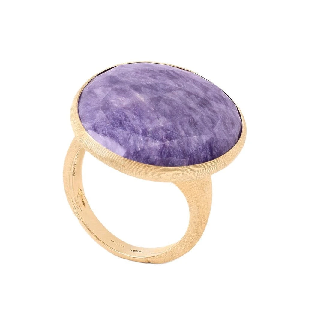 Marco Bicego Lunaria 18K Yellow Gold Oval Charoite Ring