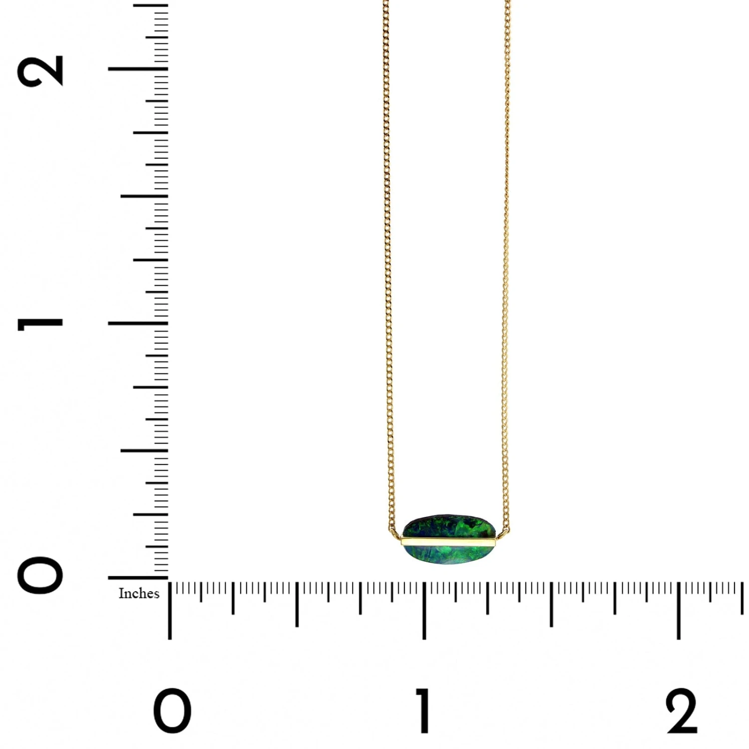 18K Yellow Gold Adjustable Black Opal Necklace - Image 3