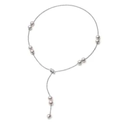 Mikimoto 18K White Gold Pearl In Motion Necklace