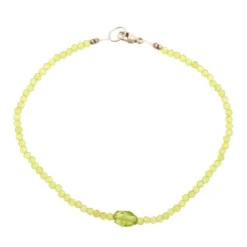 Sterling Silver Peridot Beaded Bracelet