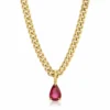 Anita Ko 18K Yellow Gold Curb Link Pear Ruby Pendant
