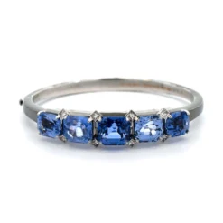 18K White Gold Sapphire And Diamond Bracelet