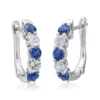 14K White Gold Sapphire And Diamond Earrings