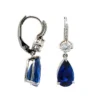Platinum Sapphire And Diamond Drop Earrings