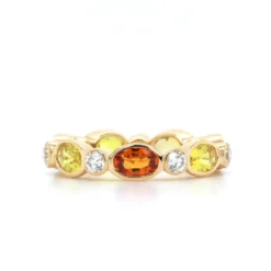 18K Yellow Gold Sapphire & Diamond Marbella Stacking Ring