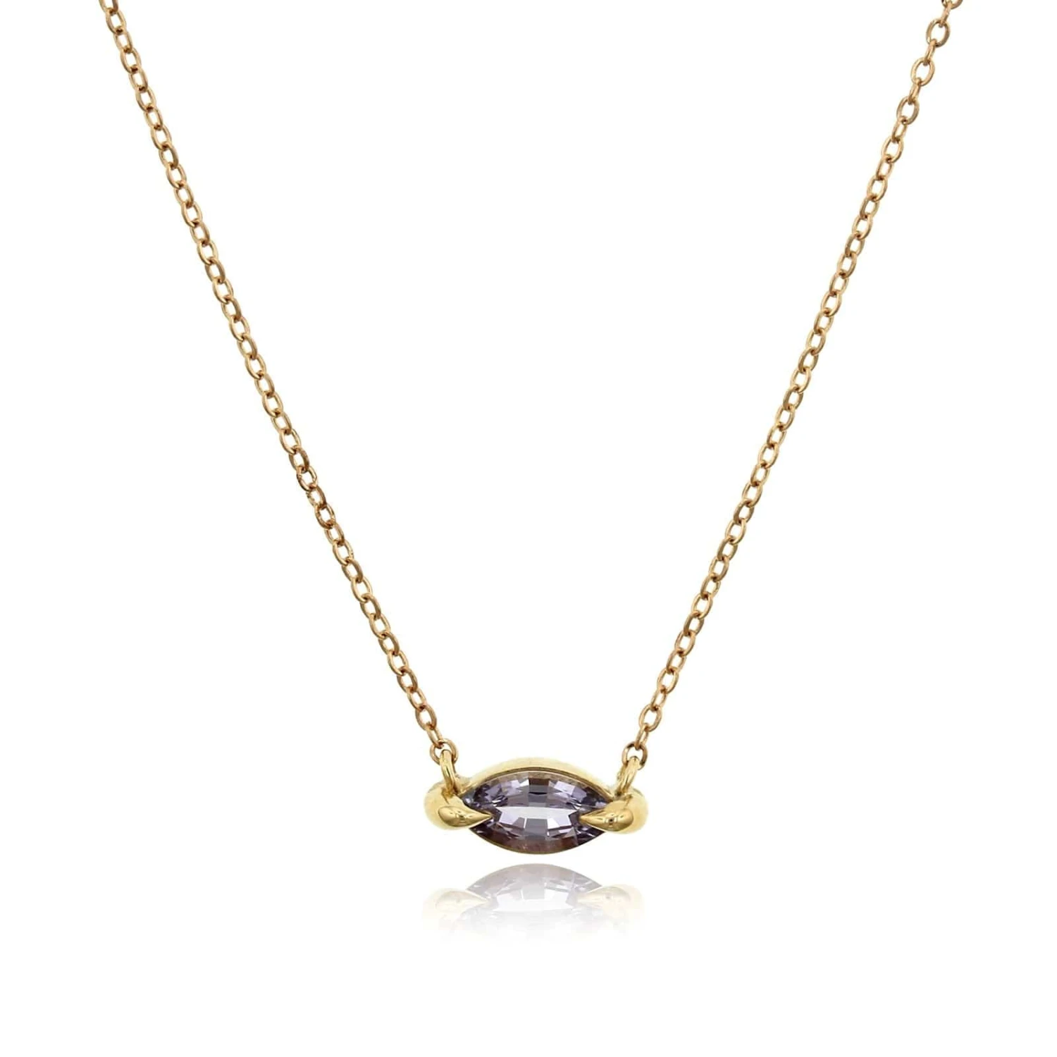 14K Yellow Gold Lavender Sapphire Pendant