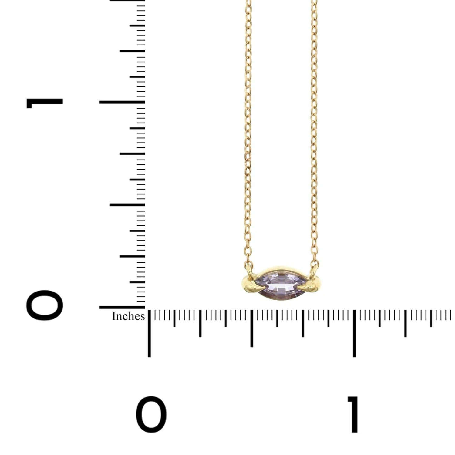 14K Yellow Gold Lavender Sapphire Pendant - Image 3