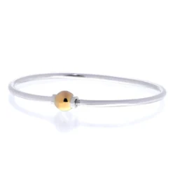 Sterling Silver And 14K Yellow Gold Two-Tone Cape Cod Bracelet Size 6.5