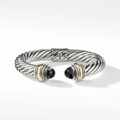 Cable Classics Bracelet With Black Onyx And 14K Gold, 10mm