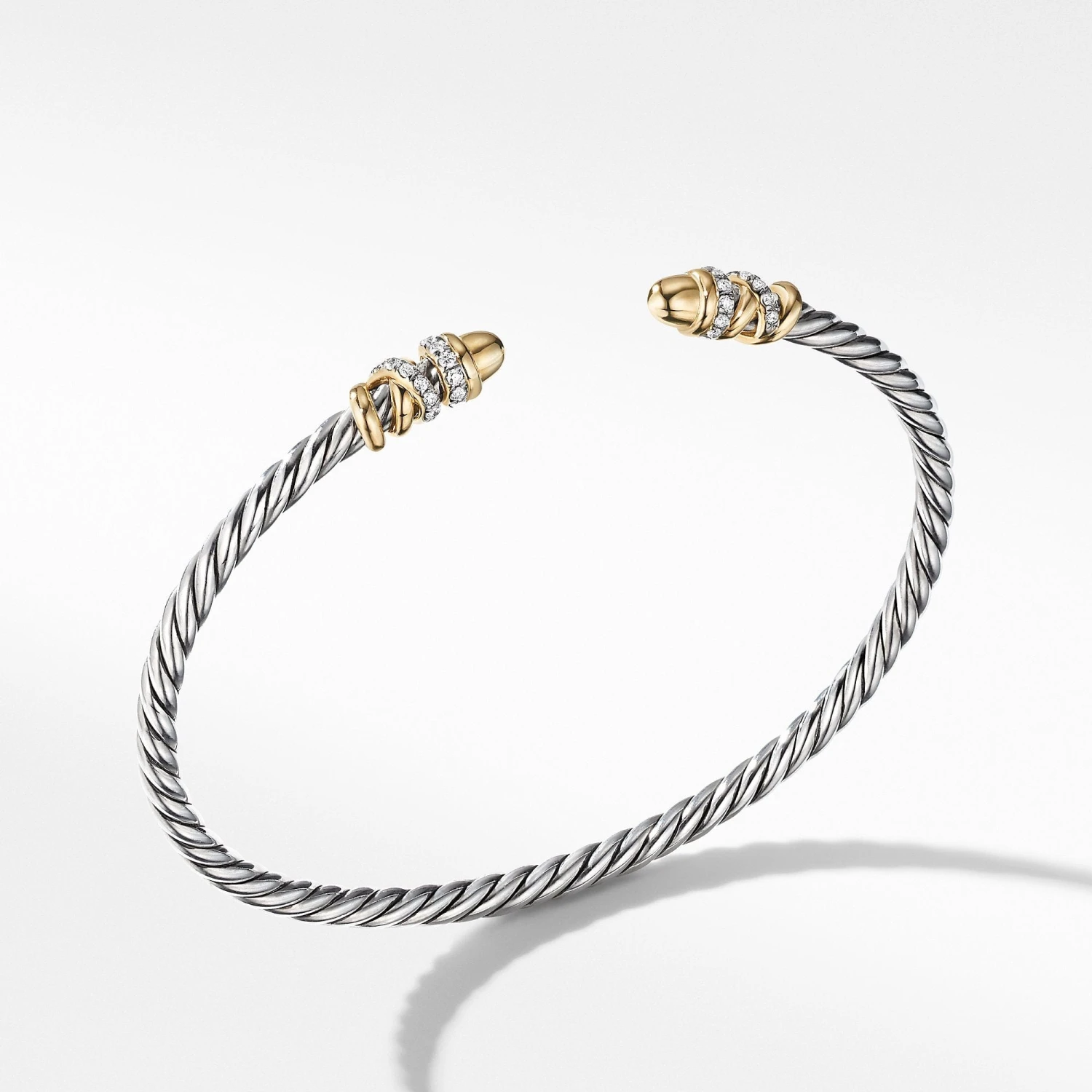 Petite Helena Open Bracelet With 18K Yellow Gold Domes And Diamonds