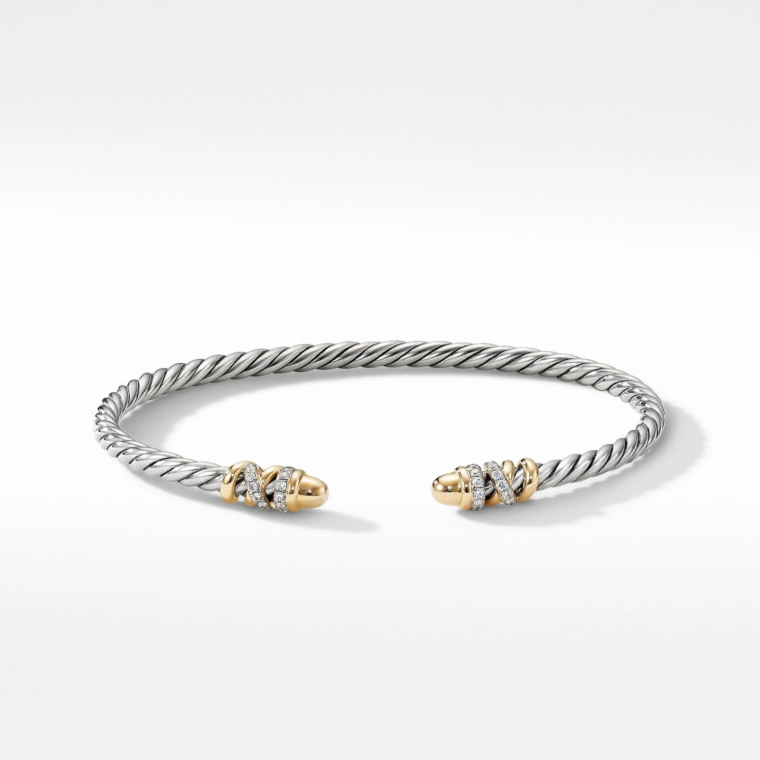 Petite Helena Open Bracelet With 18K Yellow Gold Domes And Diamonds - Image 2