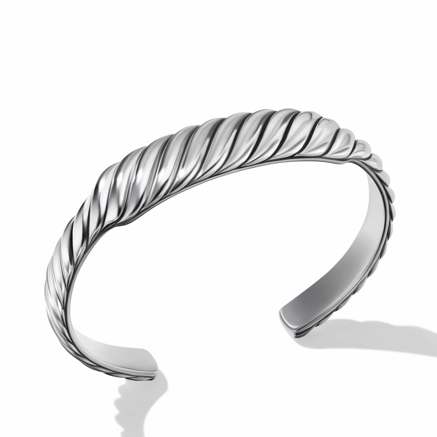 Sculpted Cable Contour Cuff Bracelet In Sterling Silver - Image 2
