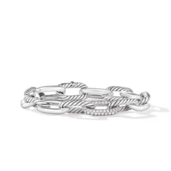 DY Madison® Chain Bracelet In Sterling Silver With Diamonds, 11mm