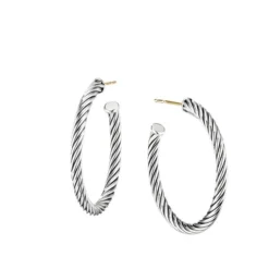 Cable Hoop Earrings