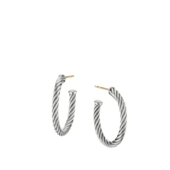 Small Cable Hoop Earrings