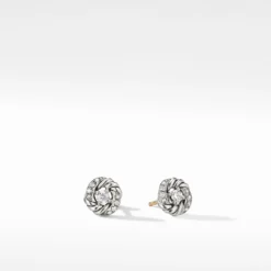 Petite Infinity Stud Earrings With Diamonds