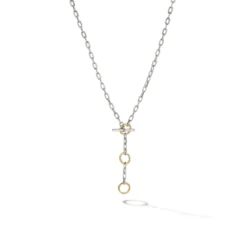 DY Madison® Three Ring Chain Necklace With 18K Yellow Gold