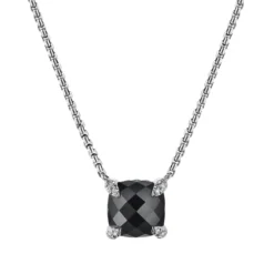 Chatelaine® Pendant Necklace With Black Onyx And Diamonds