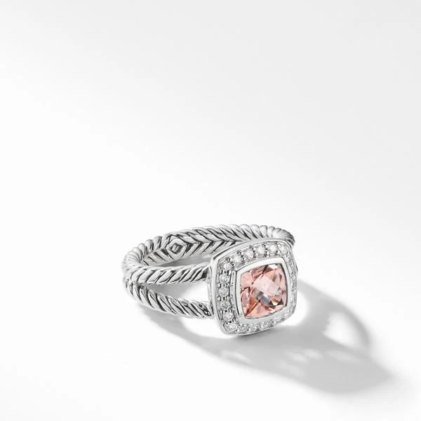 Petite Albion Ring With Morganite And Diamonds