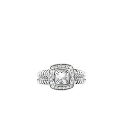 Petite Albion Ring With White Topaz And Diamonds