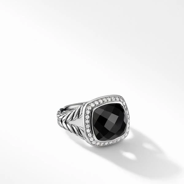 Ring With Black Onyx And Diamonds