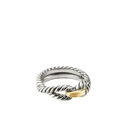 Cable Loop Ring With 18K Gold