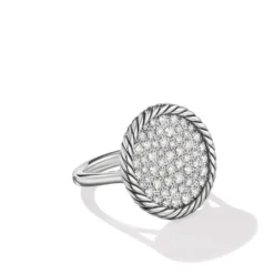 DY Elements® Ring In Sterling Silver With Pavé Diamonds