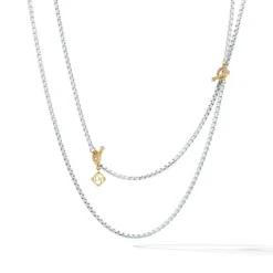 DY Bel Aire Chain In White With 14K Gold Accents