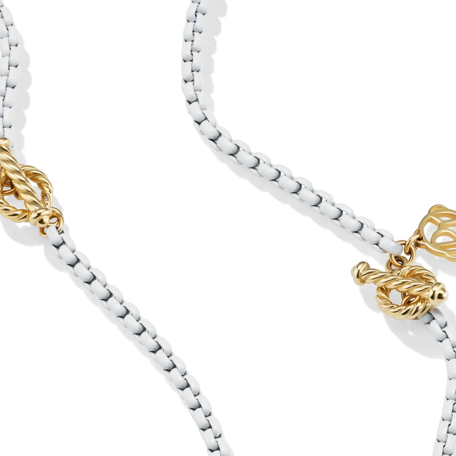 DY Bel Aire Chain In White With 14K Gold Accents - Image 2