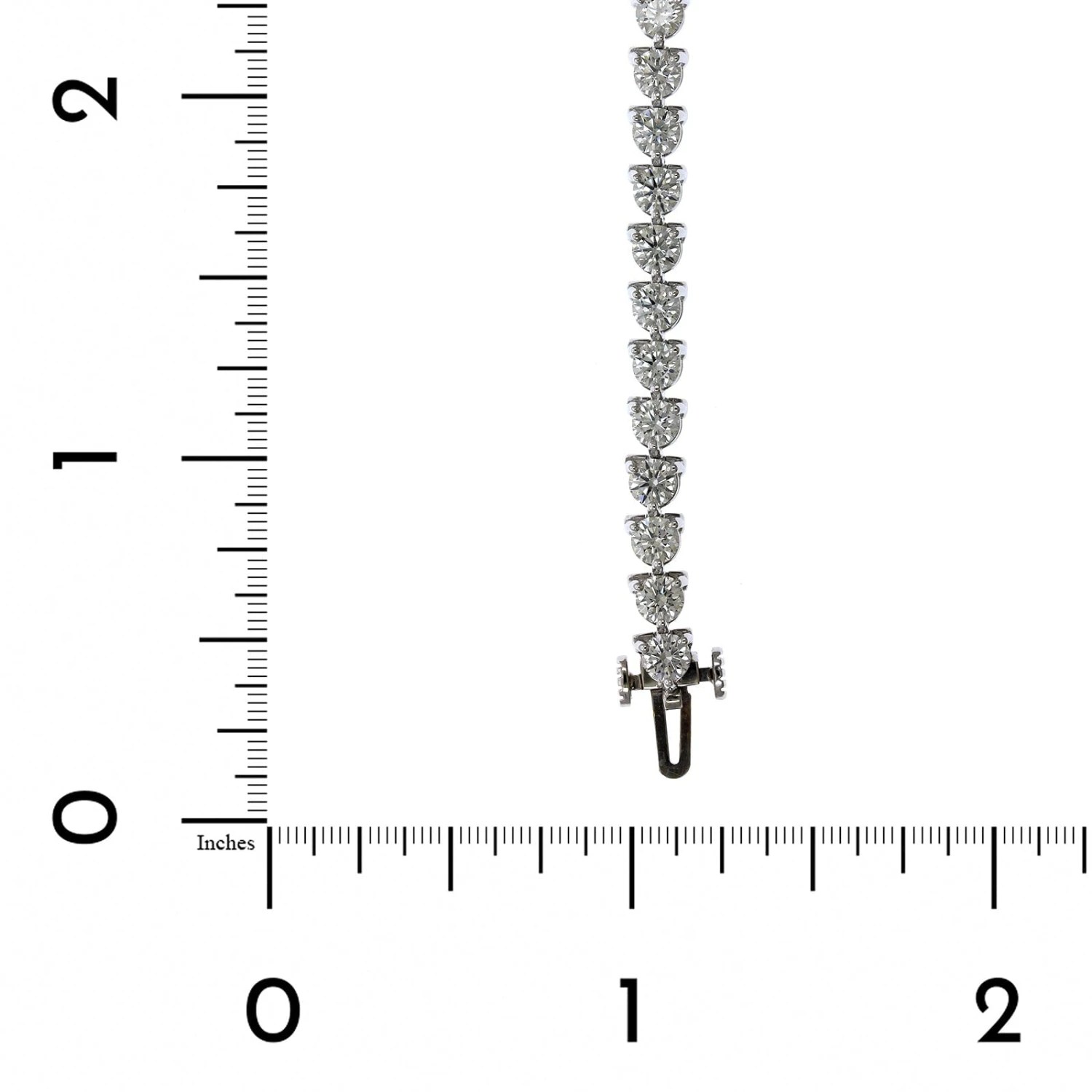 18K White Gold 3 Prong Diamond Tennis Bracelet - Image 3