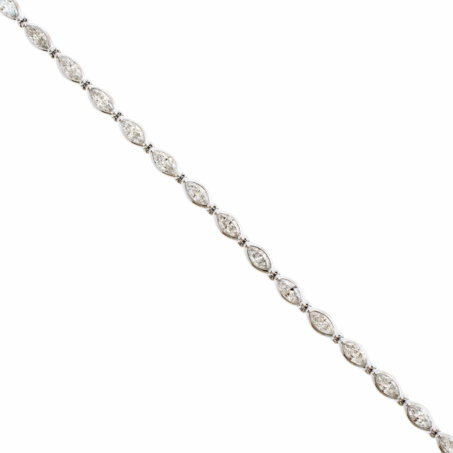 18K White Gold Marquise Diamond Tennis Bracelet - Image 2
