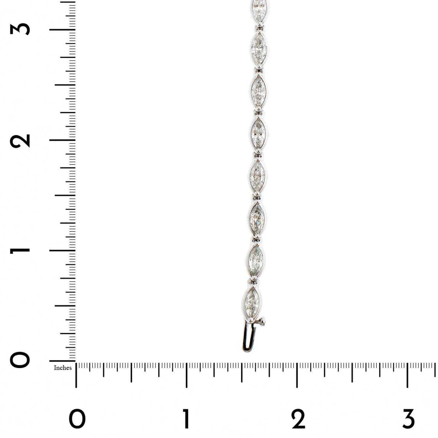 18K White Gold Marquise Diamond Tennis Bracelet - Image 3