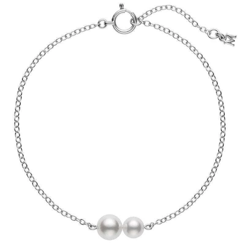 Mikimoto 18K White Gold Akoya Pearl Bracelet